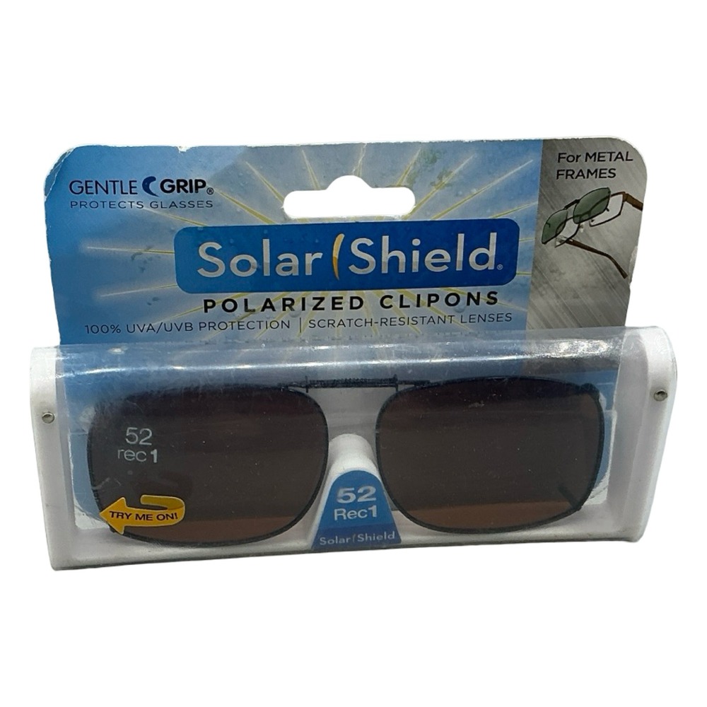 Solar Shield Polarized Clipons 52 Rec 1 Rectangle Sunglasses For Metal Frames
